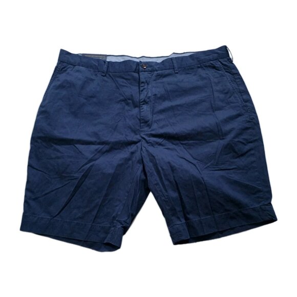 Polo Ralph Lauren Chino Shorts Mens 42 Navy Pockets Zip Cotton Classic Fit 9" - Picture 1 of 16